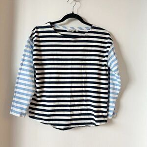 Vineyard Vines Mixed Stripe Knit Top Blue and White Size XS